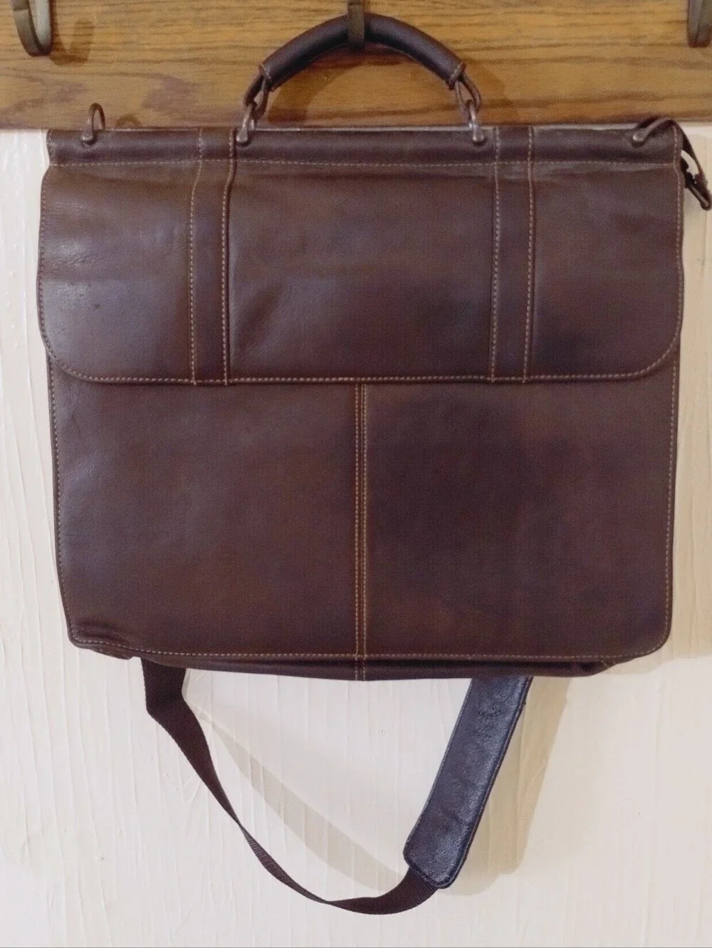 Wilson's Leather Mahogany Leather Laptop Messenger - Classic Briefcase Style
